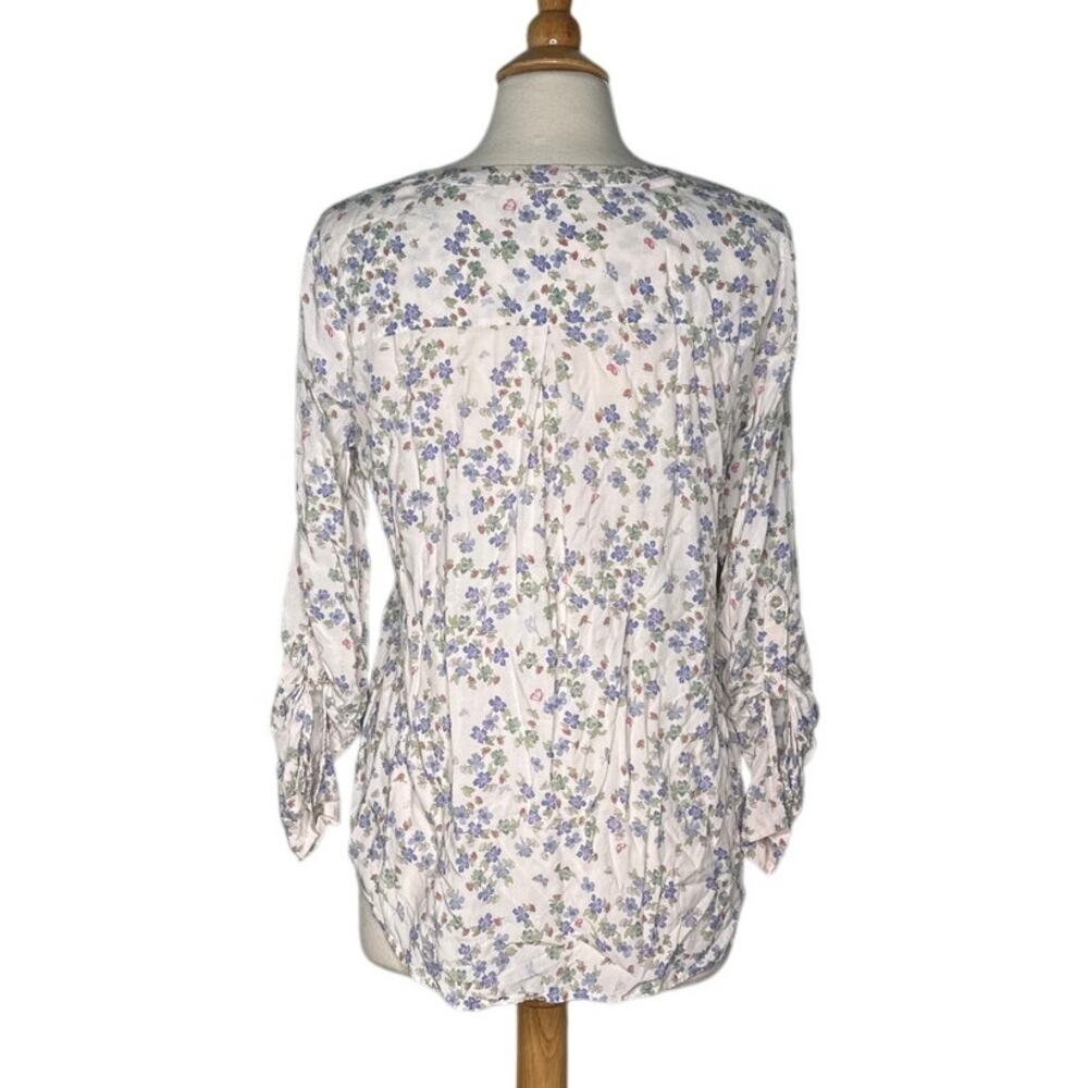Jane and Delancey Floral Button Front Lightweight Top Cottagecore Lavender PP2 - Picture 2 of 10